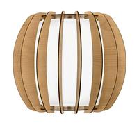 Eglo Lámpara de pared Stellato 1, aplique de pared vintage de una luz | lámpara interior de acero, madera y vidrio, lámpara para salón, lámpara de pasillo en níquel mate, arce, blanco, E27