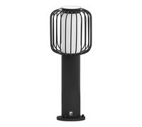 Eglo Ravello, Lámpara de exterior para zócalo, 1 foco, acero galvanizado, color negro y plástico blanco, lámpara exterior con casquillo E27, IP44