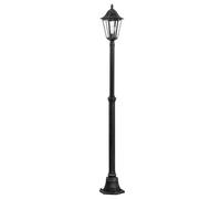 Eglo Lámpara de pie de exterior Navedo, luz de exterior de 1 foco, lámpara | de pie de aluminio fundido y cristal, color negro, plata-patina, portalámparas E27, altura 200 cm, IP44
