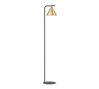 Eglo lámpara de pie Narices, de luz única minimalista, iluminación de metal en latón cepillado, oro, negro, con interruptor de paso, casquillo E27