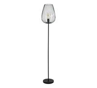 Eglo Lámpara de pie NEWTOWN, lámpara de pie vintage con 1 bombilla, lámpara de pie retro de acero, color negro, casquillo E27, incl interruptor de pie