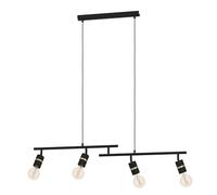 EGLO Lámpara colgante Lurone, negra, 4 luces