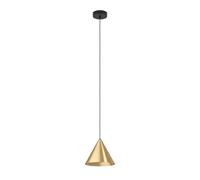 Eglo lámpara de suspensión Narices, de luz única minimalista, iluminación de metal en latón cepillado, oro, negro, luz de salón colgante, casquillo E27