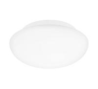 EGLO Lámpara de techo Ella, Ø 28 cm, aplique de pared de una luz, lámpara | de techo en acero y vidrio blanco, opal mate, lámpara para salón, cocina, oficina, pasillo, casquillo E27