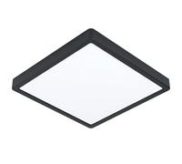 Eglo lámpara de techo LED Fueva 5, iluminación de superficie, luz de baño de metal en negro y superficie iluminada de plástico en blanco, L x A 28,5 cm, IP44