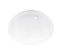 Eglo Lámpara de techo LED Pogliola-E, luz plana con efecto cristal, iluminación para pasillo y dormitorio, metal y plástico blanco, blanco neutro, Ø 26 cm