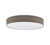 EGLO lámpara de techo Pasteri, luz de techo, acero blanco, textil taupe