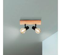 EGLO Lámpara de techo Townshend 3 de madera, 2 luces