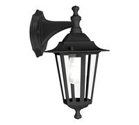 Eglo Lámpara exterior de pared LATERNA 4, lámpara exterior con 1 bombilla, lámpara de pared de aleación de aluminio y vidrio, color negro, casquillo E27, IP44