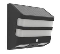 Eglo Lámpara LED de pared para exteriores Stiappa, luz solar con detector de movimiento, iluminación exterior de plástico en blanco y negro, IP44