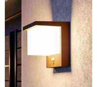 EGLO Lámpara LED solar de pared Frigento en color óxido, altura 15 cm, con sensor