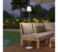 EGLO Lámpara solar LED para terraza Scordiano-L, blanca, altura 120 cm
