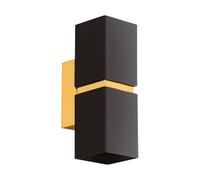 Eglo LED Aplique Passa, lámpara de pared 2 luces, foco interior metal negro