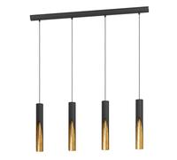 EGLO Lámpara colgante LED Barbotto negro/oro, 4 luces