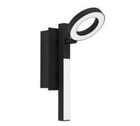 Eglo LED Cardillio 2, foco de techo, lámpara de 1 luz con bombilla giratoria, luminaria de plástico y metal en negro, reflector blanco cálido