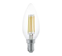 Eglo LED E14, bombilla clásica en forma de vela, foco vela | para iluminación retro, 4 vatios (equivalente a 32 vatios), 350 lúmenes, blanco cálido, 2700k, Edison C35, Ø 3,5 cm