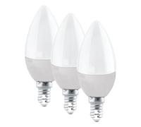 Eglo LED E14 bombilla vela, lámpara LED, 5 vatios (equivalente a 40 vatios), 470 lúmenes, blanco caldo, 3000 Kelvin, bombilla C37, diámetro 3,7 cm (Paquete de 3)