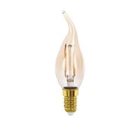 Eglo LED E14, bombilla vintage ámbar en forma de vela, luz de vela para iluminación retro, 4 vatios (equivalente a 26 vatios), 270 lúmenes, blanco cálido, 2200k, Edison CF35, Ø 3,5 cm