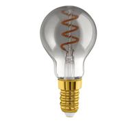 Eglo LED E14 regulable, bombilla LED en espiral, luz vintage negra-transparente en diseño retro, 4 vatios, 100 lúmenes, blanco cálido, 2000k, Edison P45, Ø 4,5 cm
