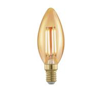 EGLO LED E14 regulable, bombilla vela vintage dorada para iluminación retro