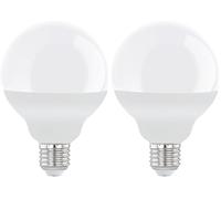 Eglo LED E27 bombilla de globo, lámpara LED, 11,8 vatios (equivalente a 75 vatios), 1055 lúmenes, blanco neutro, 4000 Kelvin, bombilla G95, diámetro 9,5 cm (Paquete de 2)