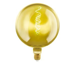 Eglo LED E27 globo regulable, LED en espiral de gran tamaño | bombilla vintage extragrande de diseño retro, 4 vatios, 40 lúmenes, blanco cálido, 1900k, G200, Ø 20 cm