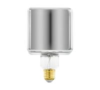 Eglo LED E27 lámpara regulable, bombilla vintage espiral negro-transparente, 4 vatios, 50 lúmenes, blanco cálido, 1700 Kelvin, bombilla deco cubo, diámetro 9,5 cm