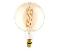 Eglo LED E27 regulable, bombilla vintage ámbar extra grande | foco retro globo, 8 vatios (equivalente a 60 vatios), 806 lúmenes, blanco cálido, 2100k, G200, Ø 20 cm