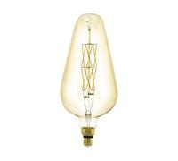 Eglo LED E27 regulable, bombilla vintage ámbar grande Ø 16,6 cm | lámpara LED retro, 8 W (equivale a 60 W), 806 lm, E27 luz cálida 2100K, bombilla Edison D165