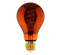 Eglo LED E27 regulable, LED en espiral, bombilla vintage de cobre en diseño retro, 4 vatios, 30 lúmenes, blanco cálido, 2000k, foco Edison A75, Ø 7,5 cm
