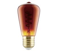 Eglo LED E27 regulable, LED en espiral, bombilla vintage de cobre en diseño retro, 4 vatios, 30 lúmenes, blanco cálido, 2000k, luminaria Edison ST48, Ø 4,8 cm