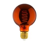 Eglo LED E27 regulable, LED espiral Globo, bombilla vintage de cobre en diseño retro, 4 vatios, 30 lúmenes, blanco cálido, 2000k, foco Edison G95, Ø 9,5 cm