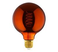 Eglo LED E27 regulable, LED espiral Globo, bombilla vintage de cobre | en diseño retro, 4 vatios, 30 lúmenes, blanco cálido, 2000k, foco Edison G125, Ø 12,5 cm
