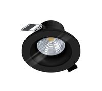 Eglo LED foco empotrable Salabate, luz LED regulable de aluminio y cristal, lámpara empotrable LED en negro, iluminación para baño blanco neutro, IP44, diámetro 8,8 cm