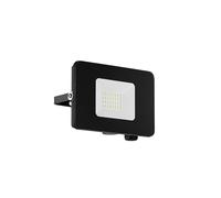 Eglo LED foco de exterior Faedo 3, 1 luz de llama de exterior, foco de pared de aluminio, color: negro, cristal: transparente, 20 vatios, IP65