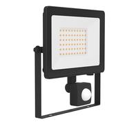 EGLO LED foco exterior Risacca-E, 4500 lúmenes, reflector orientable | con sensor de movimiento, lámpara de pared de aluminio negra, luz neutra, IP65