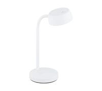Eglo LED lámpara de mesa Cabales, lámpara de mesa de una luz, lámpara | de noche de plástico, lámpara para salón en blanco, lámpara con interruptor basculante, luz cálida