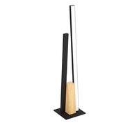 EGLO Lámpara de mesa LED Panagria, negra con detalle de madera