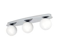 Eglo LED lámpara de pared Castrivido, aplique baño 3 luces, iluminación | de baño de metal cromado con globo de vidrio blanco, incluye bombillas G9 luz cálida, IP44