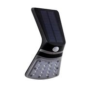 Eglo LED lámpara de pared exterior Lamozzo 1, 2 luces con sensor | de movimiento, lámpara solar de plástico negra, transparente, sensor día y noche, batería, luz cálida y neutra, IP44