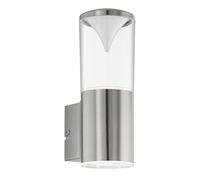 EGLO LED Lámpara de pared exterior Penalva, lámpara exterior de 2 luces | aplique de acero inoxidable y plástico, color plata y blanco, IP44