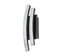 Eglo LED lámpara de pared Lejias, iluminación de pared, luz de interior de metal en negro, cristal de plástico en transparente, lámpara de salón LED blanco cálido
