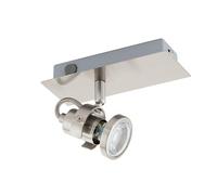 EGLO LED Lámpara de Pared Tukon 3, aplique metálico para salón | en níquel mate, lámpara con interruptor, foco con bombilla GU10, luz cálida