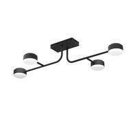 EGLO Clavellina Plafón LED, negro, 4 luces