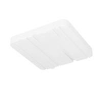 Eglo LED lámpara de techo Ferentino, luminaria cuadrada con decoración | panel LED de plástico y metal en blanco, iluminación de techo blanco cálido, 28 x 28 cm