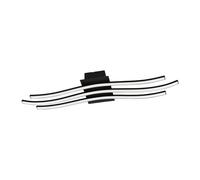 Eglo LED lámpara de techo Roncade 1, aplique de pared de 3 luces, lámpara | de techo de aluminio y acero en negro con plástico blanco, lámpara para salón, luz blanca cálida, L 65 cm