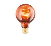 Eglo LED Lámpara E27 regulable, bombilla vintage cobre | globo LED espiral 4 vatios, 90 lúmenes, LED E27 luz cálida, 2000 kelvin, bombilla decorativa G80, Ø 8,5 cm