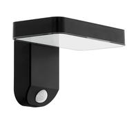 Eglo LED Lámpara exterior Pastion, lámpara de pared solar negra | de una llama con sensor de movimiento, luz cálida, montaje en esquina posible