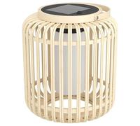EGLO Marliano Lámpara de mesa solar led, lámpara solar para exteriores para el jardín y la terraza, balcón de ratán decorativo, iluminación exterior boho, linterna para exteriores de ratán, IP44