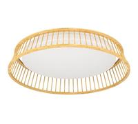EGLO plafón LED Luppineria malla de madera Ø45cm